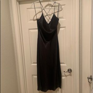 Black satin dress